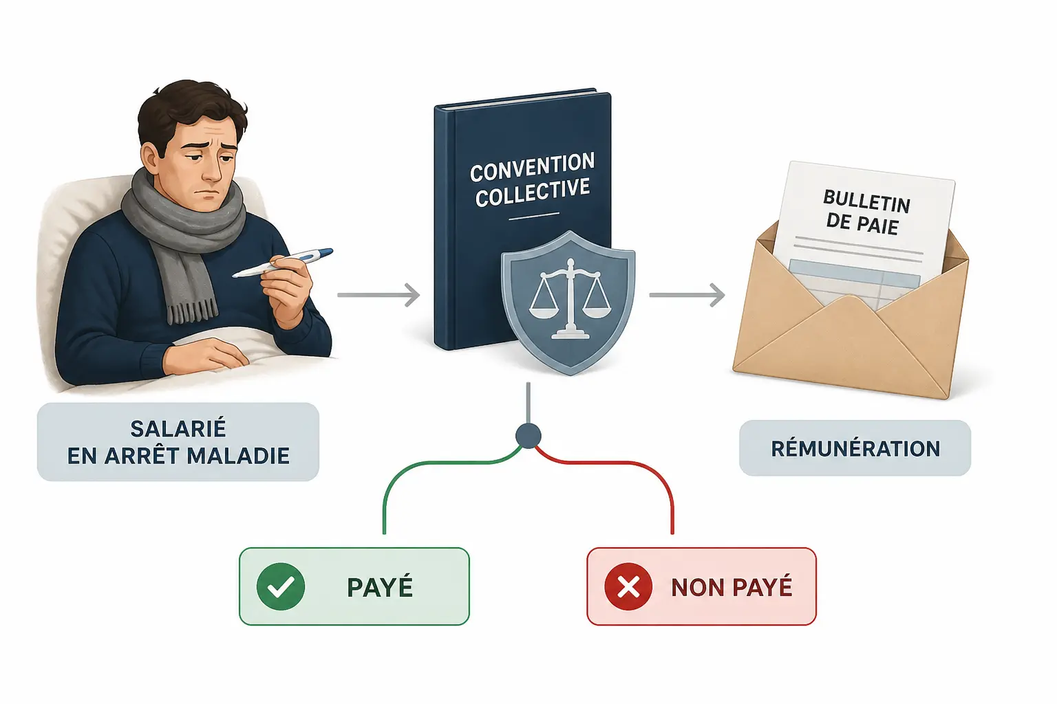 Mon employeur a-t-il le droit de ne pas me payer pendant l’arrêt ?